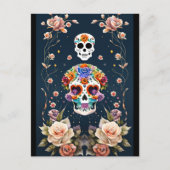 Sugar Skull Art - Mexicaans erfgoed Briefkaart (Voorkant)