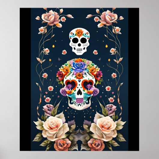 Sugar Skull Art - Mexicaans erfgoed Poster (Voorkant)