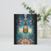 Sugar Skull Art - Mexicaanse Dag van de Doden: Briefkaart (Staand voorkant)