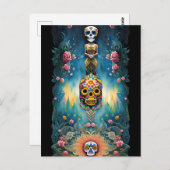 Sugar Skull Art - Mexicaanse Dag van de Doden: Briefkaart (Voorkant / Achterkant)