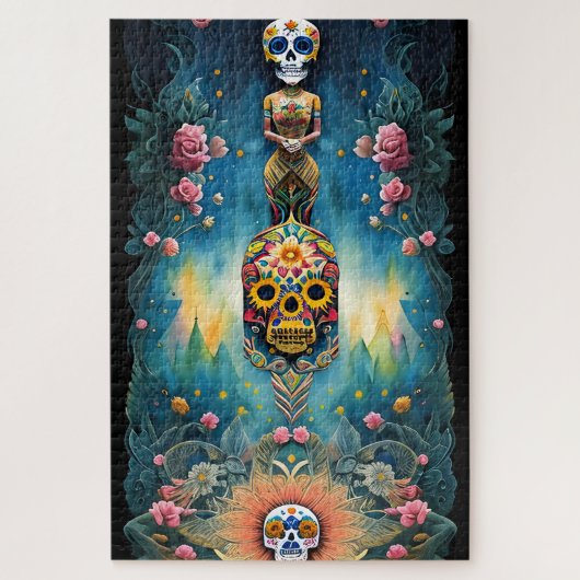 Sugar Skull Art - Mexicaanse Dag van de Doden: Legpuzzel (Verticaal)