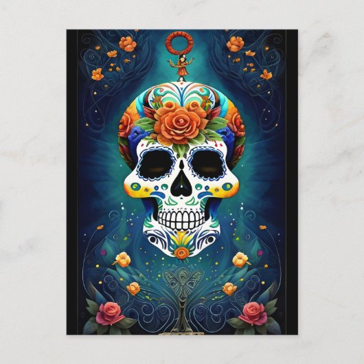 Sugar Skull Art - Mexicaanse magie Briefkaart (Voorkant)