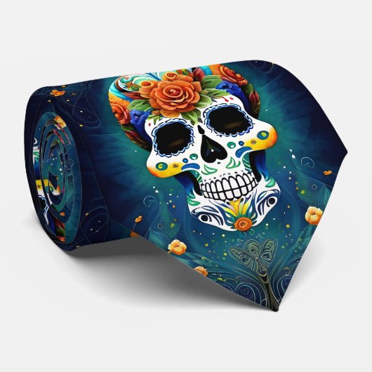 Sugar Skull Art - Mexicaanse magie Stropdas (Opgerold)
