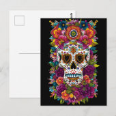 Sugar Skull Art - Mexico's Dag van de Doden Briefkaart (Voorkant / Achterkant)