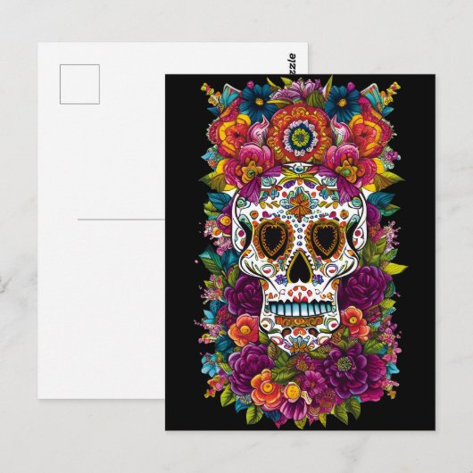 Sugar Skull Art - Mexico's Dag van de Doden Briefkaart (Voorkant / Achterkant)