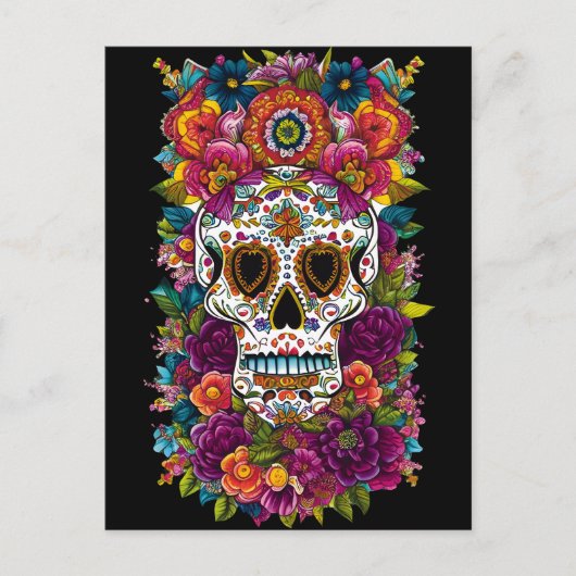 Sugar Skull Art - Mexico's Dag van de Doden Briefkaart (Voorkant)