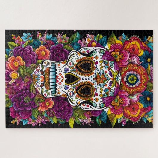 Sugar Skull Art - Mexico's Dag van de Doden Legpuzzel (Horizontaal)
