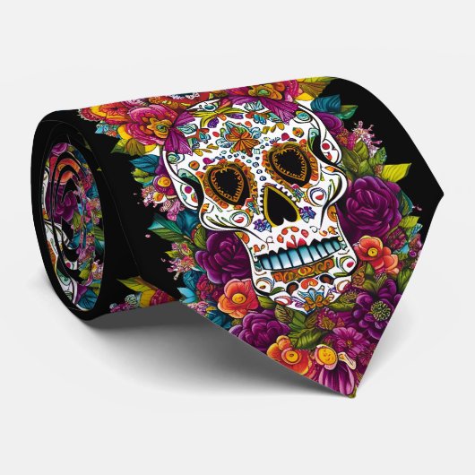 Sugar Skull Art - Mexico's Dag van de Doden Stropdas (Opgerold)
