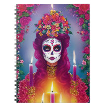 Sugar Skull Art - Mooie Vrouw op Altaar