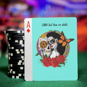Sugar Skull Art Nouveau Pokerkaarten