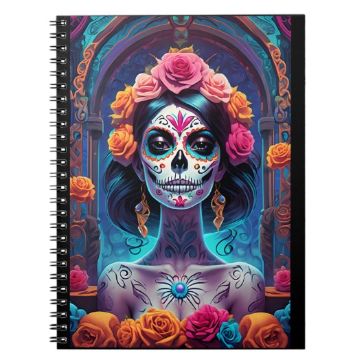 Sugar Skull Art - Omarm de elegantie Notitieboek (Voorkant)