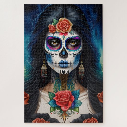 Sugar Skull Art - Omarm Dia de los Muertos Legpuzzel (Verticaal)