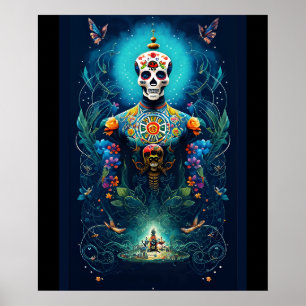 Sugar Skull Art - Ontdek de schoonheid Poster