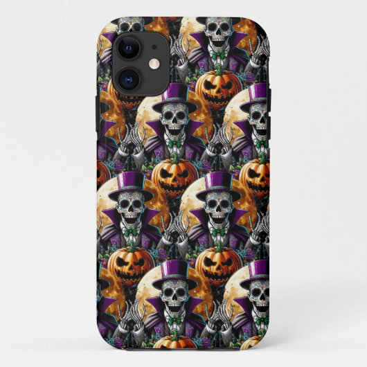 Sugar Skull Art - Pumpkin's Midnight Halloween Case-Mate iPhone Case (Achterkant)