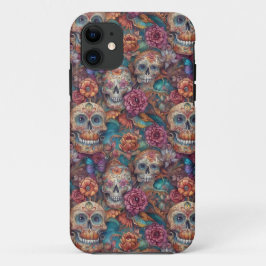 Sugar Skull Art - Schedels en Vlinders Case-Mate iPhone Case