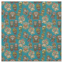 Sugar Skull Art Skelet Altaar Patroon Stof