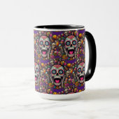 Sugar Skull Art - Snoep Skull Surprise Mok (Voorkant rechts)