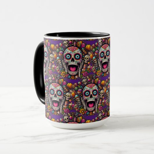 Sugar Skull Art - Snoep Skull Surprise Mok (Voorkant links)