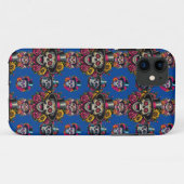 Sugar Skull Art -Top Hat Floral Fiesta (Blauw) Case-Mate iPhone Case (Achterkant (horizontaal))