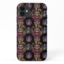 Sugar Skull Art -Top Hat Floral Fiesta