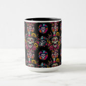 Sugar Skull Art -Top Hat Floral Fiesta Mok (Midden)