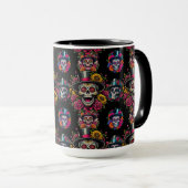 Sugar Skull Art -Top Hat Floral Fiesta Mok (Voorkant rechts)