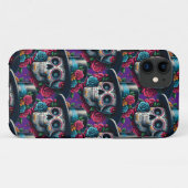 Sugar Skull Art - Top Hoed en Roze Rozen Case-Mate iPhone Case (Achterkant (horizontaal))