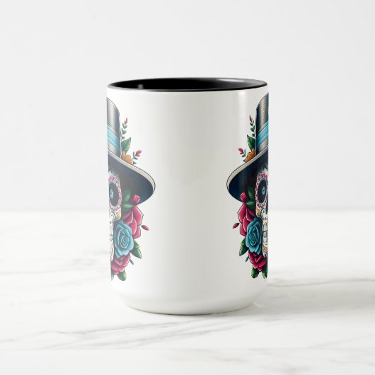 Sugar Skull Art - Top Hoed en Roze Rozen Mok (Midden)