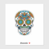Sugar Skull Art - Traditioneel Kleurrijk Sticker (Vel)