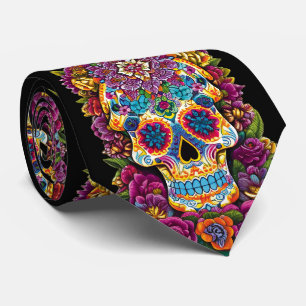 Sugar Skull Art - Traditioneel Mexicaans Stropdas