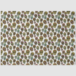 Sugar Skull Art - Traditioneel patroon (wit) Tissuepapier