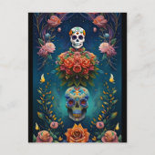 Sugar Skull Art - Traditionele Dia de los Muertos Briefkaart (Voorkant)