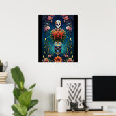 Sugar Skull Art - Traditionele Dia de los Muertos Poster (Thuiskantoor)