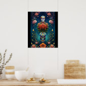 Sugar Skull Art - Traditionele Dia de los Muertos Poster (Keuken)