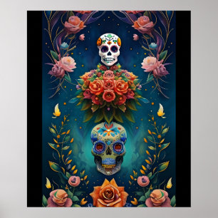 Sugar Skull Art - Traditionele Dia de los Muertos Poster
