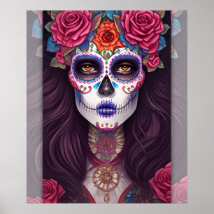 Sugar Skull Art - Traditionele Mexicaanse Suikersc Poster