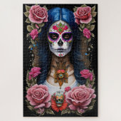 Sugar Skull Art - Traditionele Vrouw Legpuzzel (Verticaal)
