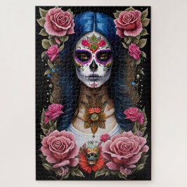 Sugar Skull Art - Traditionele Vrouw Legpuzzel