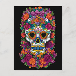 Sugar Skull Art - Uitbarsting van Mexicaanse flair Briefkaart