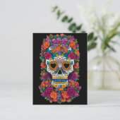 Sugar Skull Art - Uitbarsting van Mexicaanse flair Briefkaart (Staand voorkant)