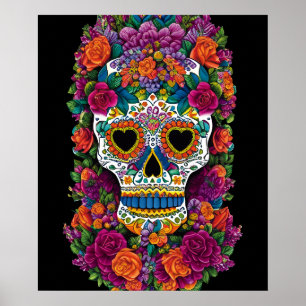 Sugar Skull Art - Uitbarsting van Mexicaanse flair Poster