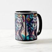 Sugar Skull Art - Urban Elegance Mok (Voorkant rechts)
