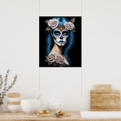 Sugar Skull Art - Verbluffende vrouw Poster (Keuken)