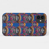 Sugar Skull Art - Vibrant Day of the Dead (Blauw) Case-Mate iPhone Case (Achterkant (horizontaal))