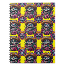 Sugar Skull Art - Vibrant Day of the Dead (Geel) Notitieboek