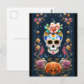 Sugar Skull Art - Vier het leven Briefkaart (Voorkant / Achterkant)