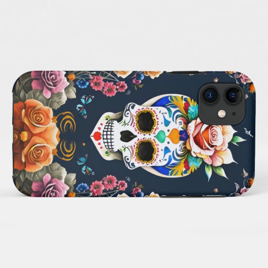 Sugar Skull Art - Vier het leven Case-Mate iPhone Case (Achterkant (horizontaal))