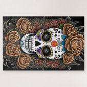 Sugar Skull Art - Vier met levendige kleuren Legpuzzel (Horizontaal)