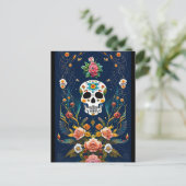 Sugar Skull Art - Vier traditie Briefkaart (Staand voorkant)