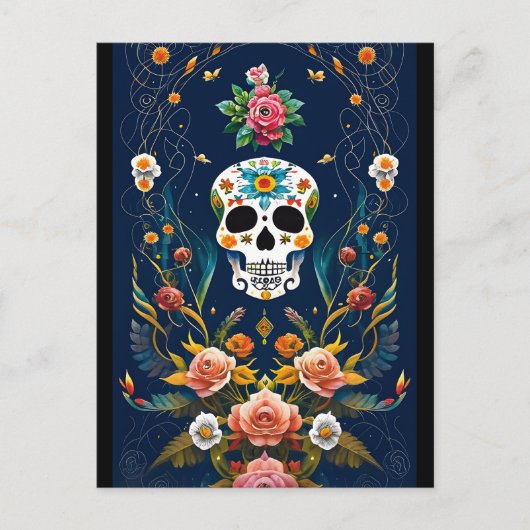 Sugar Skull Art - Vier traditie Briefkaart (Voorkant)